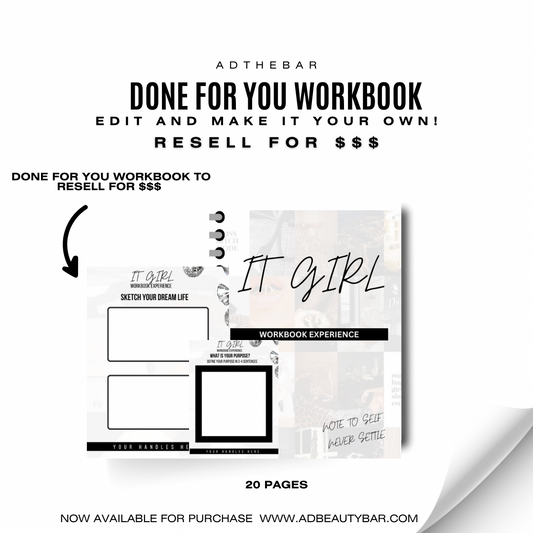 DFY “IT GIRL” WORKBOOK (CANVA) RESELL FOR $$$ || FREE FOLLOW UP CALL/TEXT AFTER PURCHASE