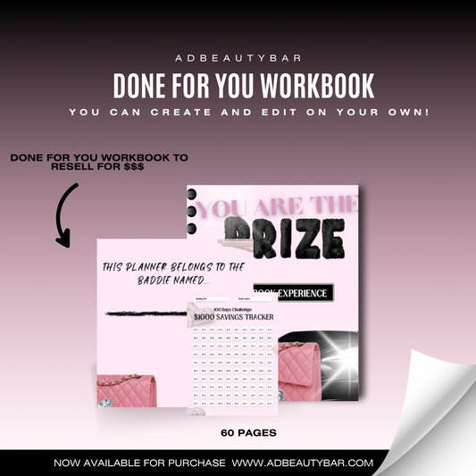 DFY “You Are The Prize” Workbook + FREE PLANNER COVER (CANVA) FREE FOLLOW UP CALL/TEXT AFTER PURCHASE